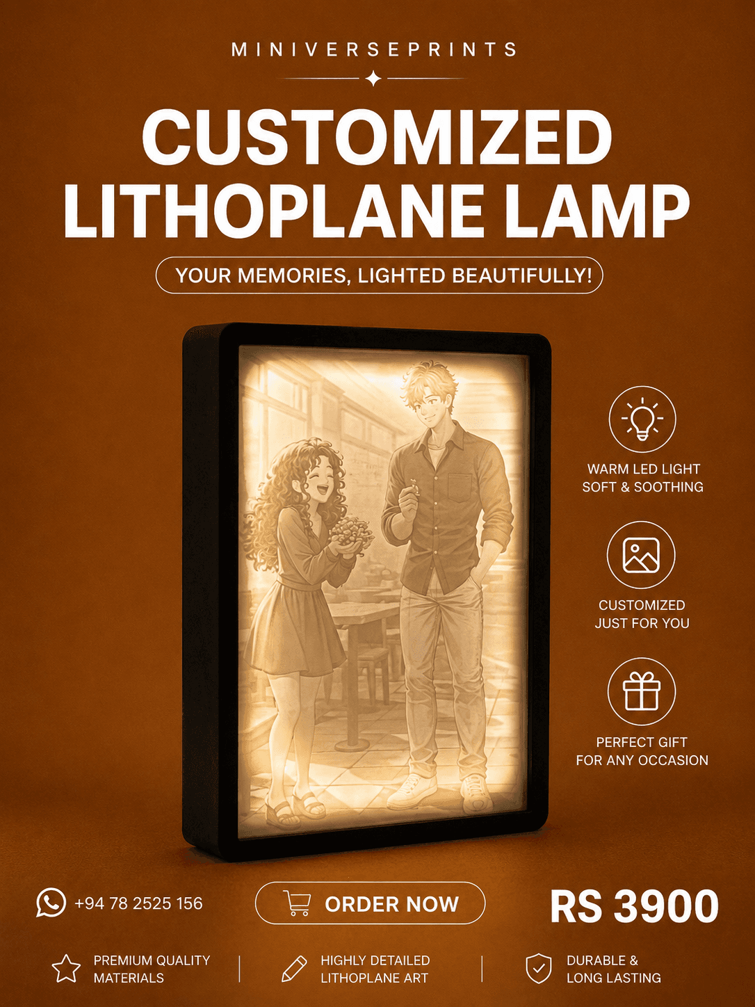 Customized Lithoplane Lamp